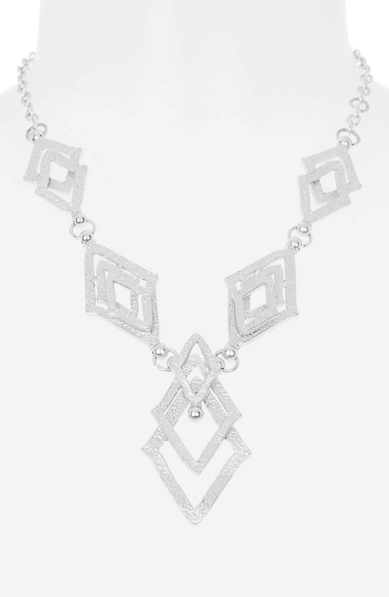 Karine Sultan Art Deco Necklace, Alternate, color, Silver