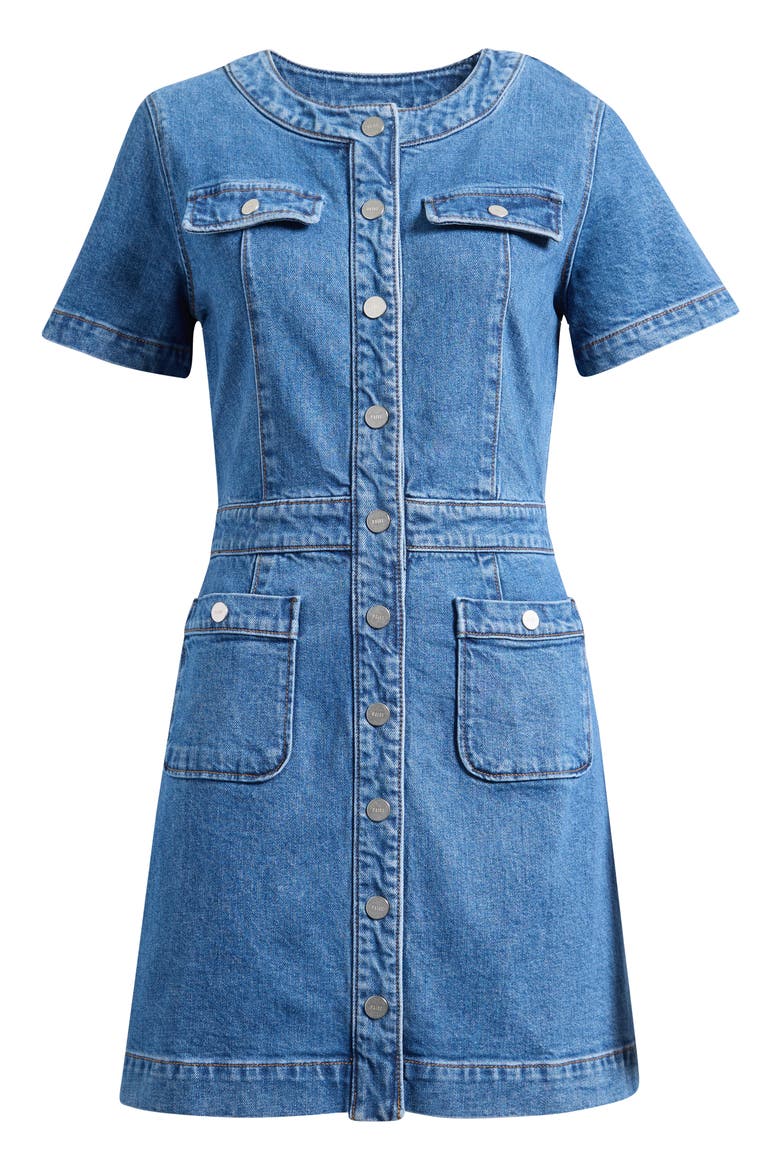 Kiya Snap Front Denim Mini Shirtdress, Alternate, color, ADVENTURE