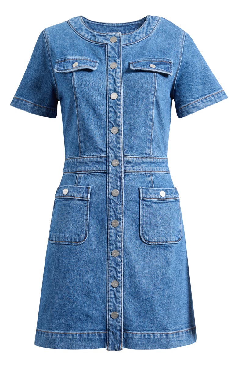 PAIGE Kiya Snap Front Denim Mini Shirtdress, Main, color, Adventure