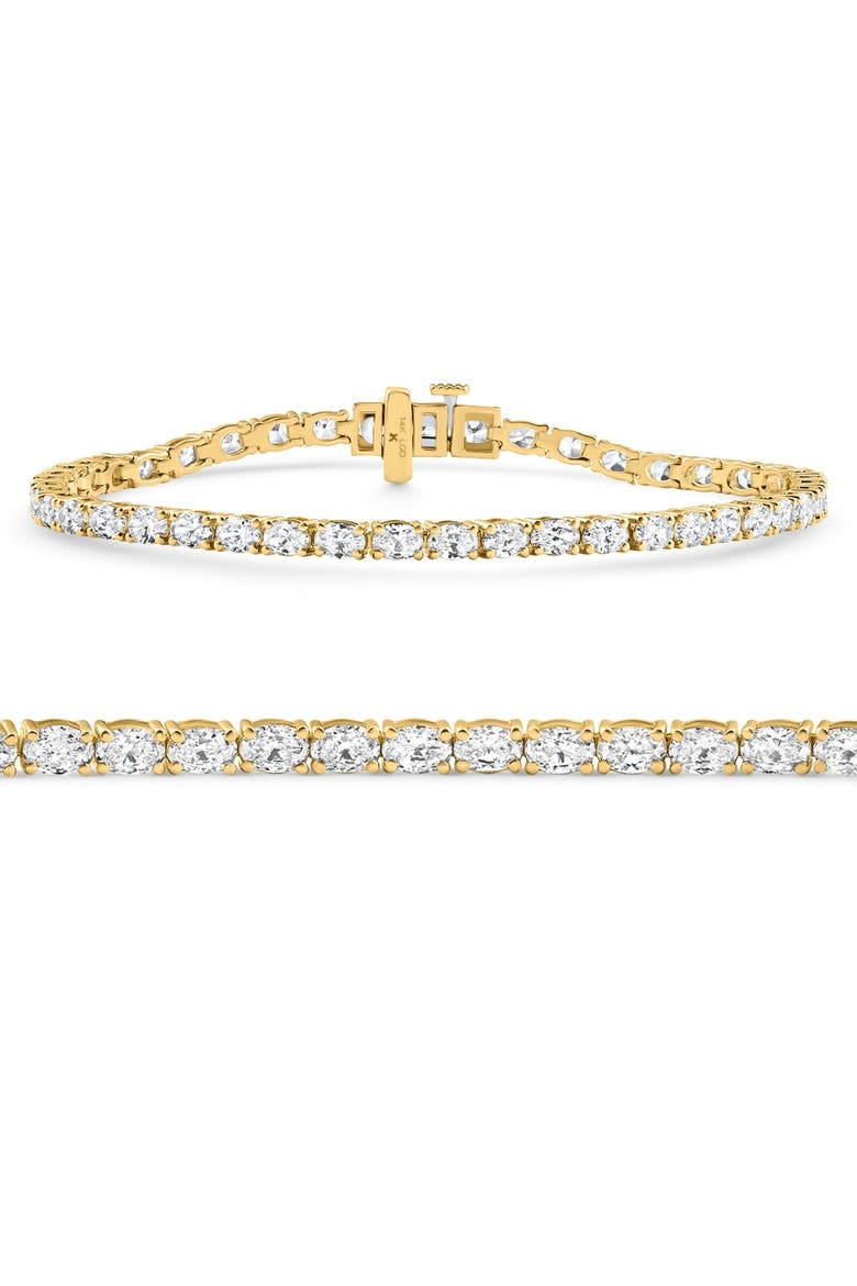4.5Ct Oval Cut Diamond Tennis Bracelet 7" 14k Gold Lab Grown, Main, color, 14k Yellow Gold