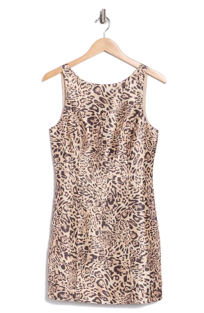 Hutch Ren Floral Jacquard Minidress, Alternate, color, Natural Leopard Swirl