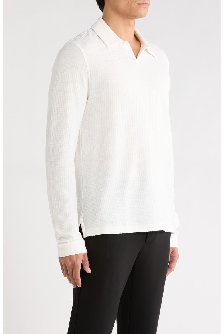 Zack Basket Stitch Long Sleeve Polo, Alternate, color, SALT