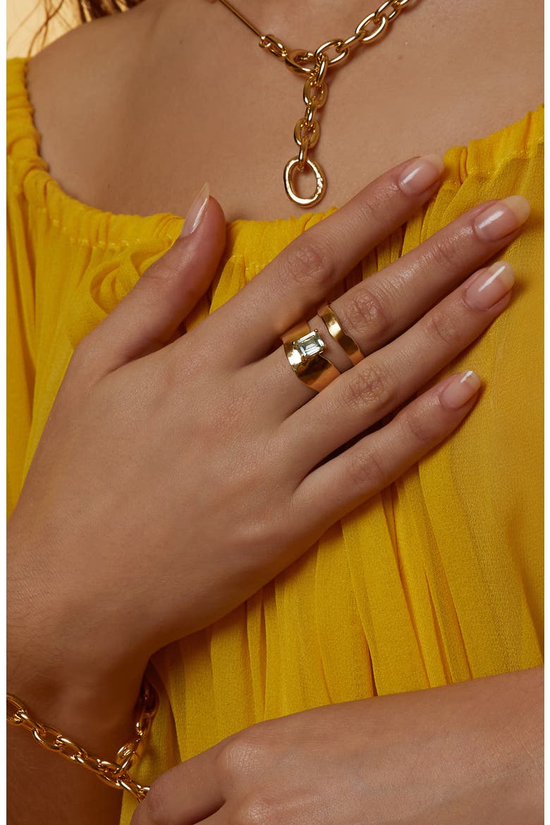 Wade Ring, Alternate, color, GOLD/GREEN AMETHYST