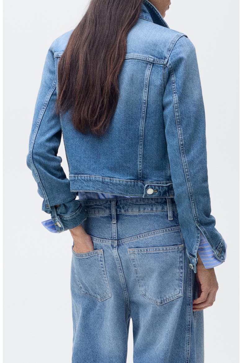 Crop Denim Trucker Jacket, Alternate, color, MEDIUM BLUE