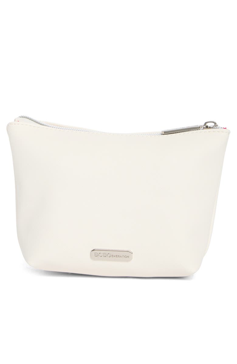 BCBG Random Stuff Cosmetic Case, Alternate, color, Ecru