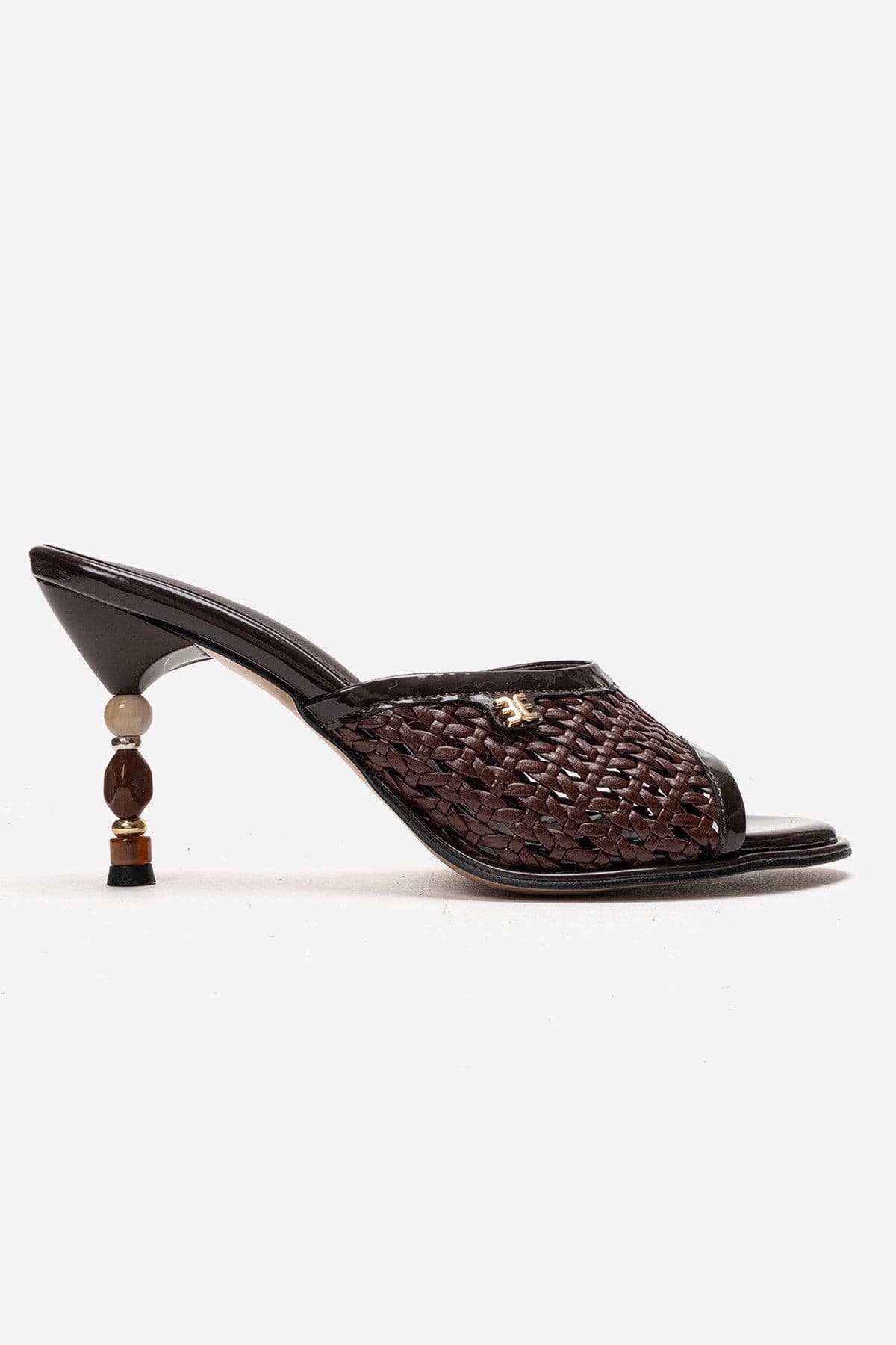Selvian Woven Stiletto Sandal, Alternate, color, Brown