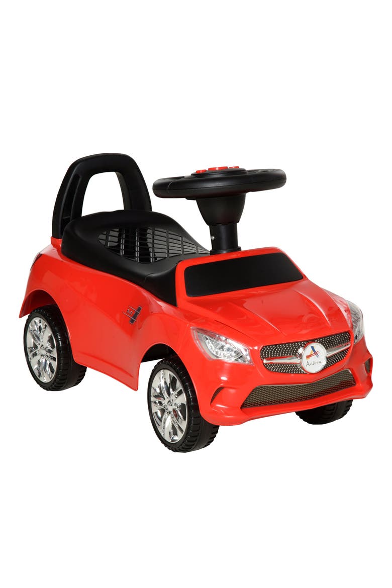 Kids Ride On Push Car with Horn, Music, Headlights, Storage, Main, color, Red
