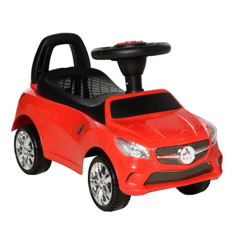 Kids Ride On Push Car with Horn, Music, Headlights, Storage
