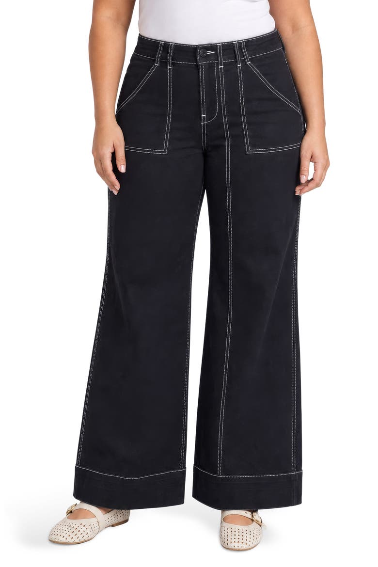 Mia Palazzo Jeans, Main, color, BLACK