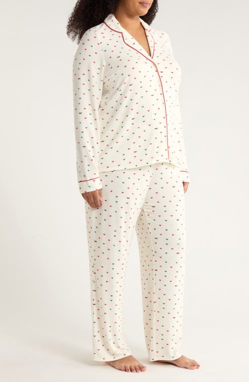 Nordstrom Brushed Hacci Pajamas In White