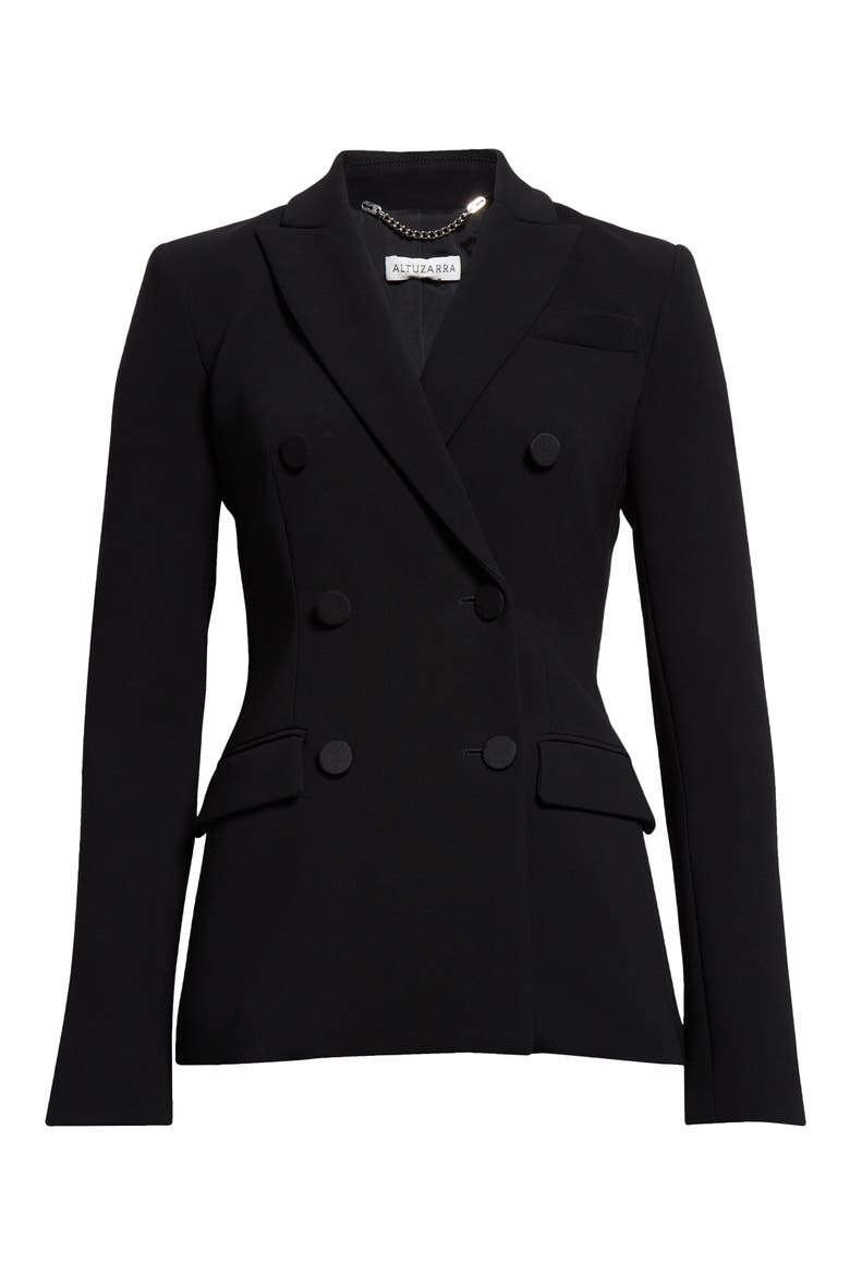 Indiana Double Breasted Twill Blazer, Alternate, color, 000001 BLACK