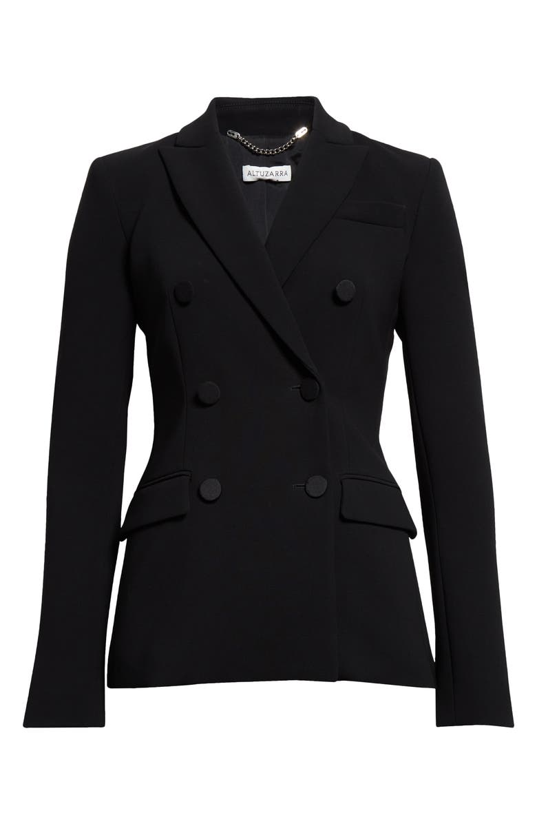 Altuzarra Indiana Double Breasted Twill Blazer, Alternate, color, 000001 Black