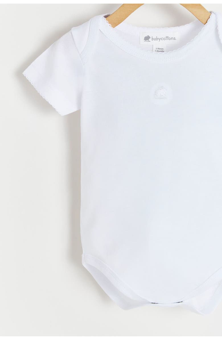 Babycottons Logo Short Sleeve Bodysuit 2-Pack for Infant, Alternate, color, White