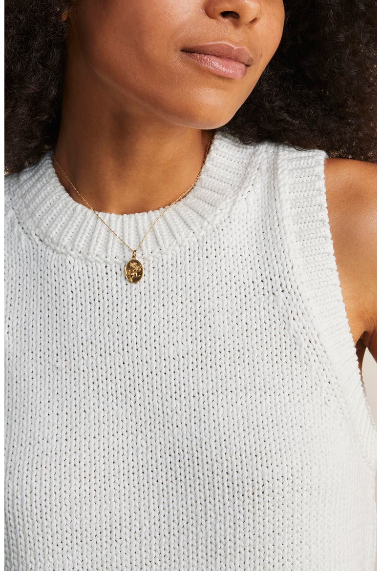 Cotton Blend Sleeveless Sweater, Alternate, color, MARSHMALLOW