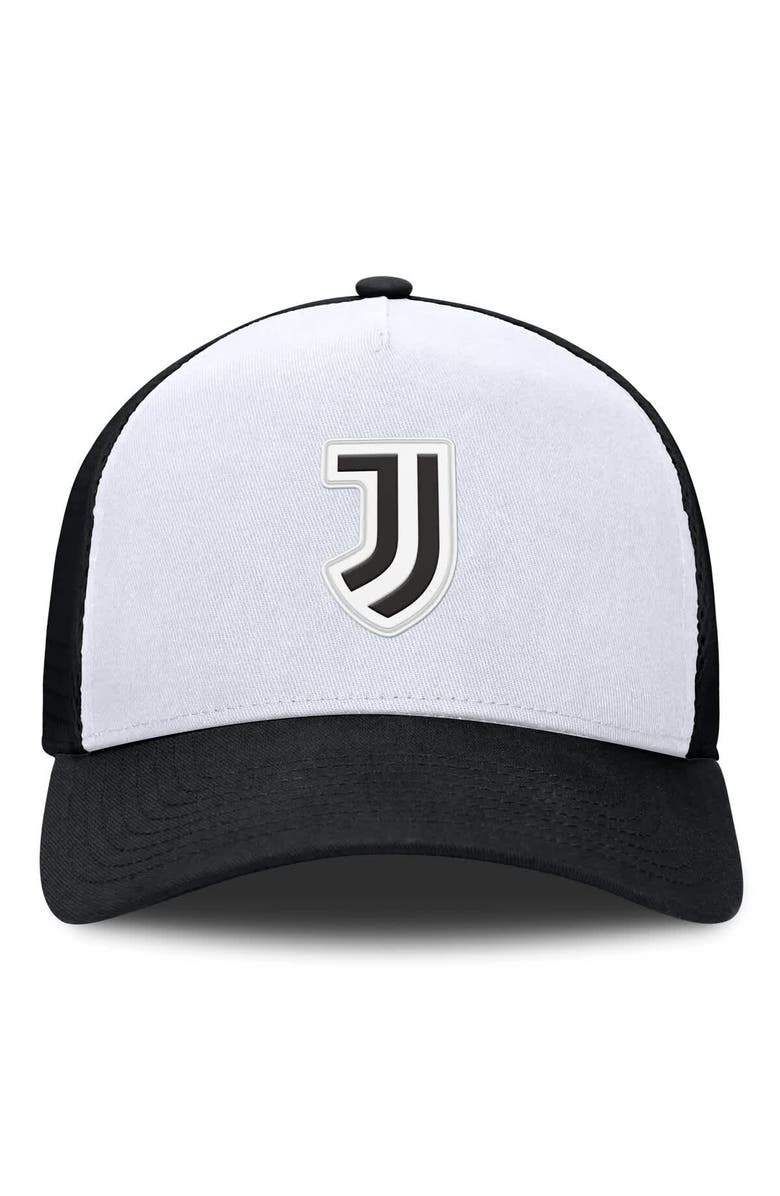 FANATICS Men's Fanatics White/Black Juventus Clash A-Frame Trucker Adjustable Hat, Alternate, color, White