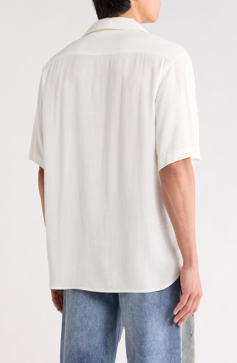 ONE OF THESE DAYS Tomorrow Has Already Spoken Embroidered Camp Shirt, Alternate, color, Bone