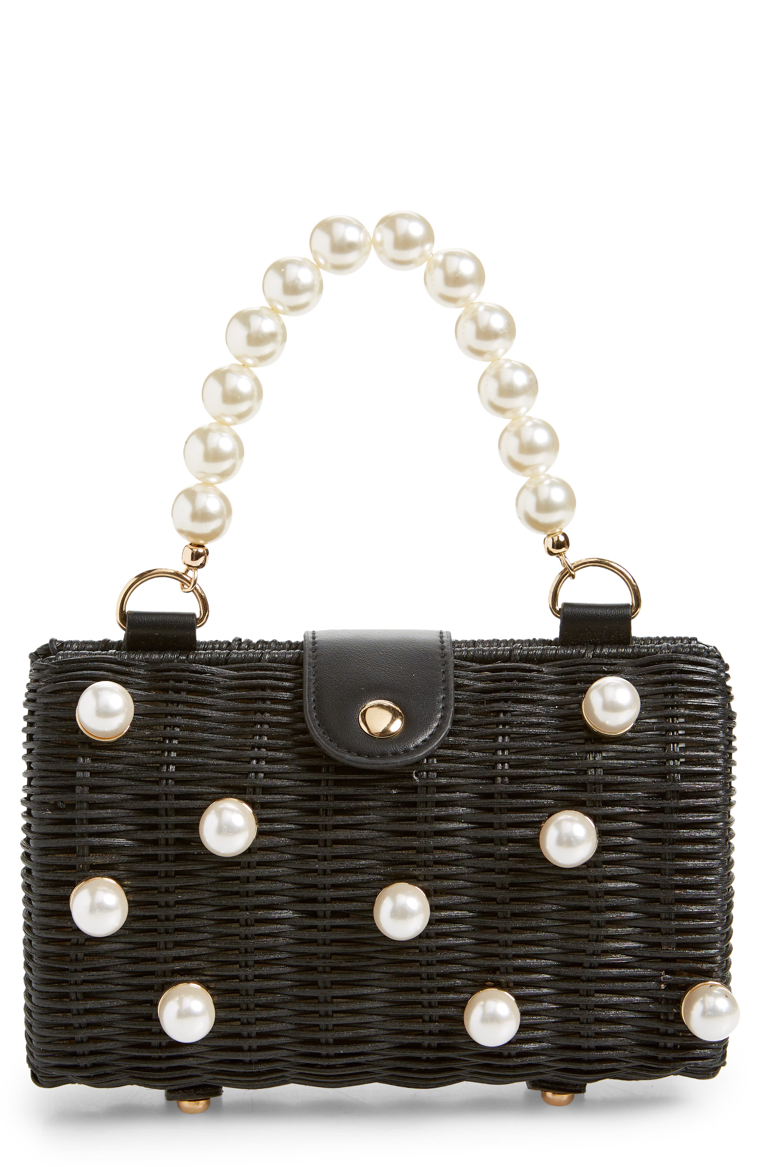 BTB Los Angeles Willow Imitation Pearl Rattan Bag, Main, color, 
