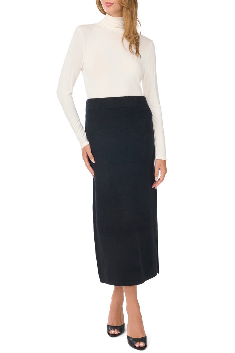 Side Slit Midi Skirt, Alternate, color, RICH BLACK