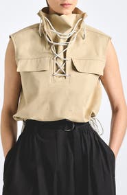 Derek Lam 10 Crosby Solara Stretch Sleeveless Anorak Top