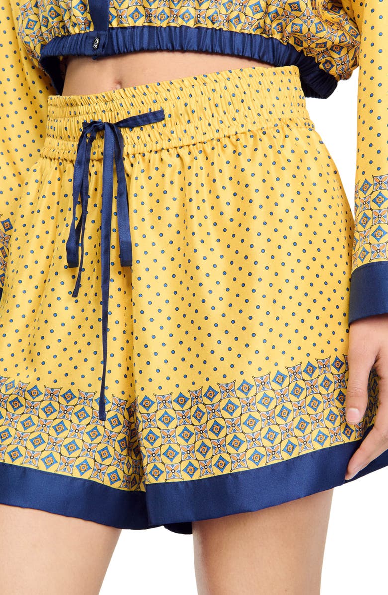 SANDRO Flowing patterned shorts, Alternate, color,