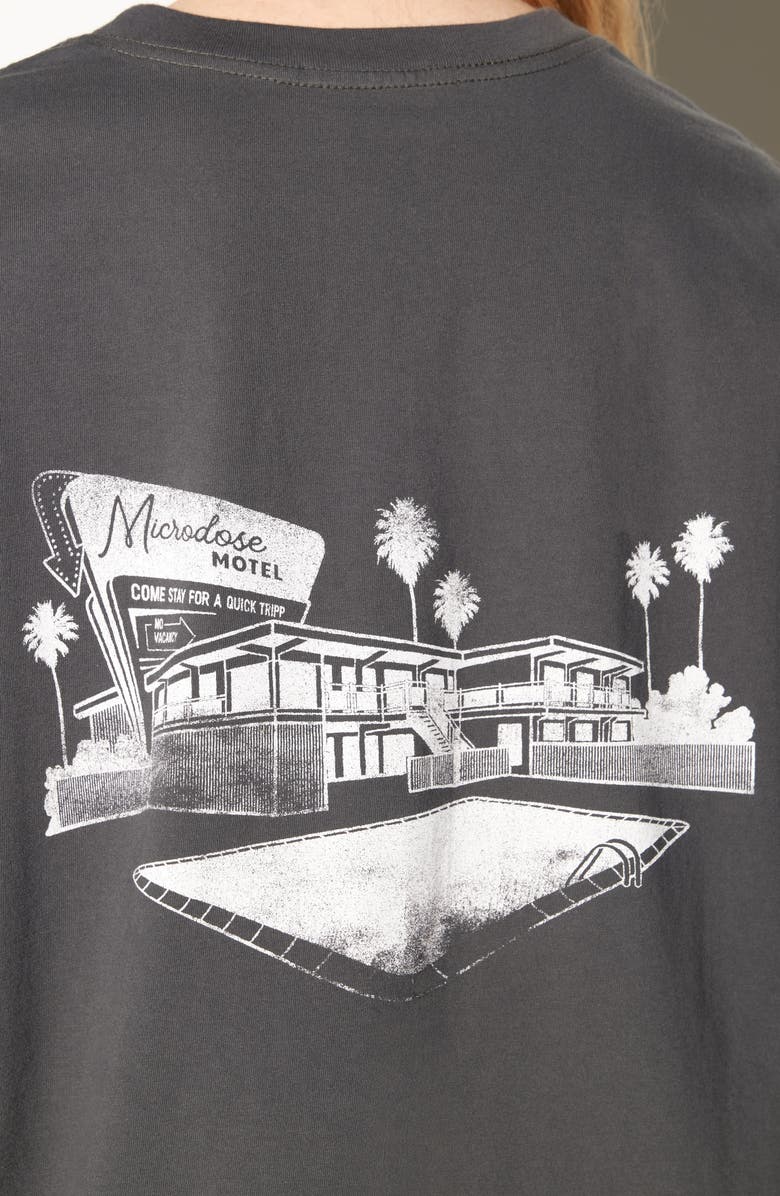 Spiritual Gangster Micro Motel Cotton Graphic Boyfriend T-Shirt, Alternate, color, Ash