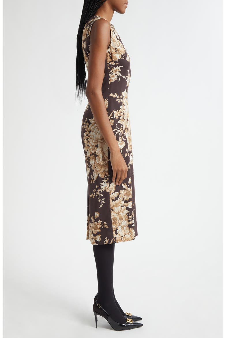 Rose Print Silk Stretch Charmeuse Sheath Dress, Alternate, color, HM4OX ROSE CRETONNE F.MORO