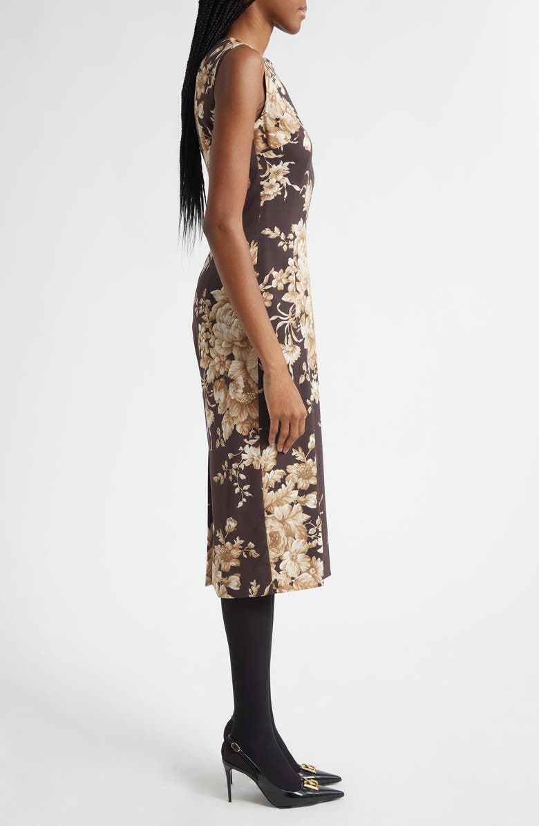 Dolce&Gabbana Rose Print Silk Stretch Charmeuse Sheath Dress, Alternate, color, Hm4ox Rose Cretonne F.moro