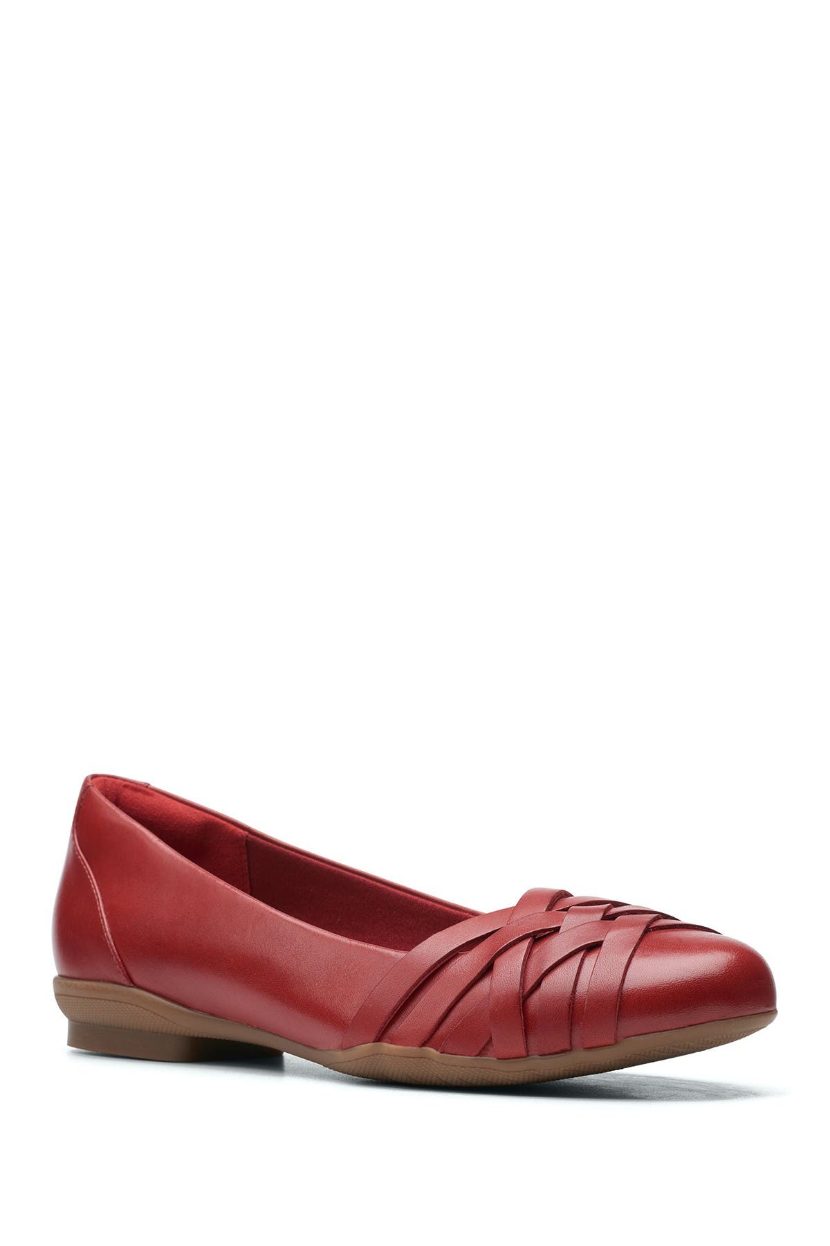 Clarks<sup>®</sup> Sara Clover Leather Strappy Flat - Multiple Widths Available, Main, color, 
