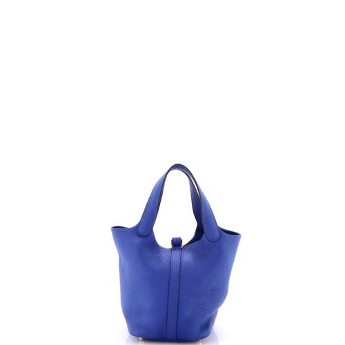 Pre-owned Hermes Hermes Picotin Lock Bag Clemence Pm In Blue