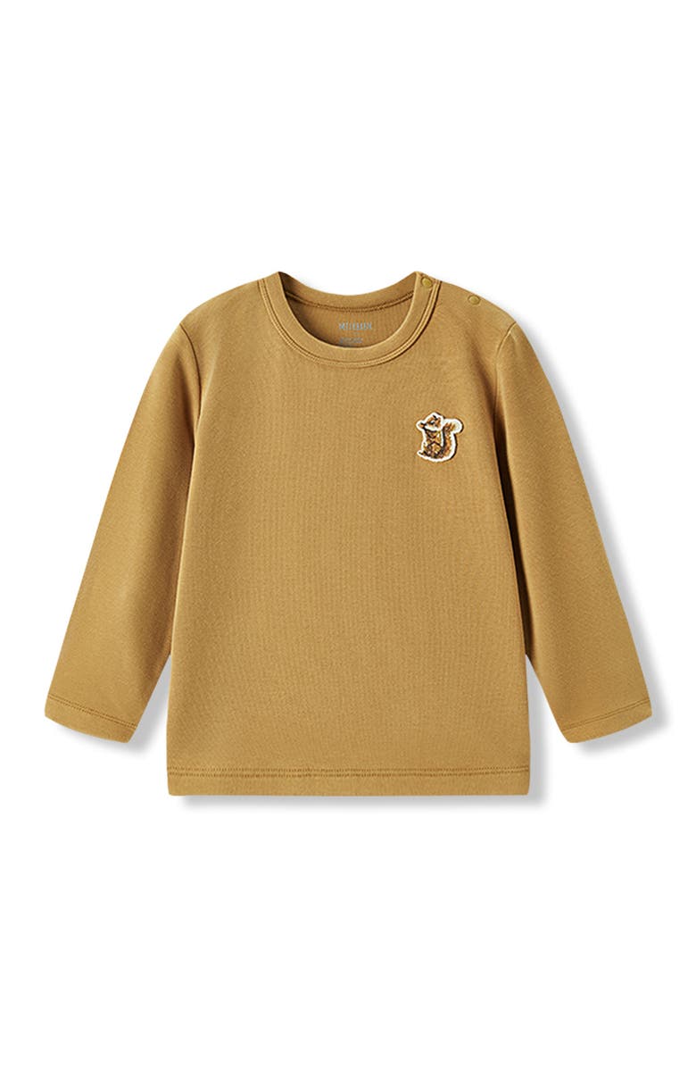 Milkbarn Brushed Long Sleeve T-Shirt, Main, color, Peanut