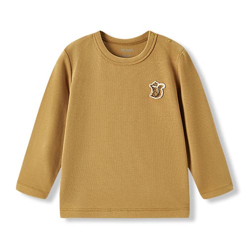 Milkbarn Brushed Long Sleeve T-shirt In Brown