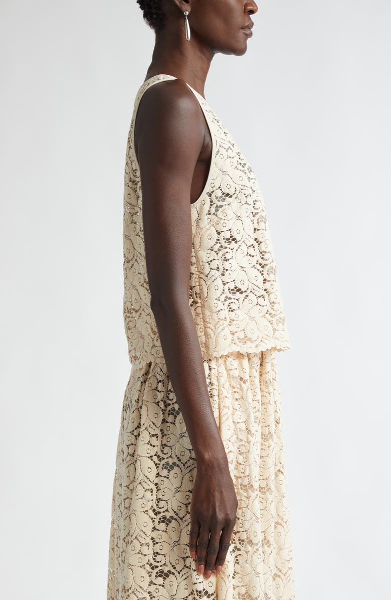 ST. JOHN Floral Guipure Lace Tank, Alternate, color,