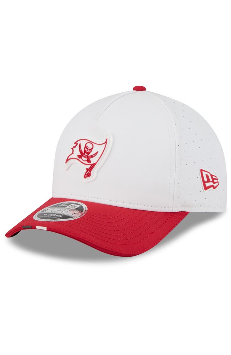 New Era Men's New Era White/Red Tampa Bay Buccaneers 2025 NFL Training Camp A-Frame 9FORTY Adjustable Hat, Main, color, White