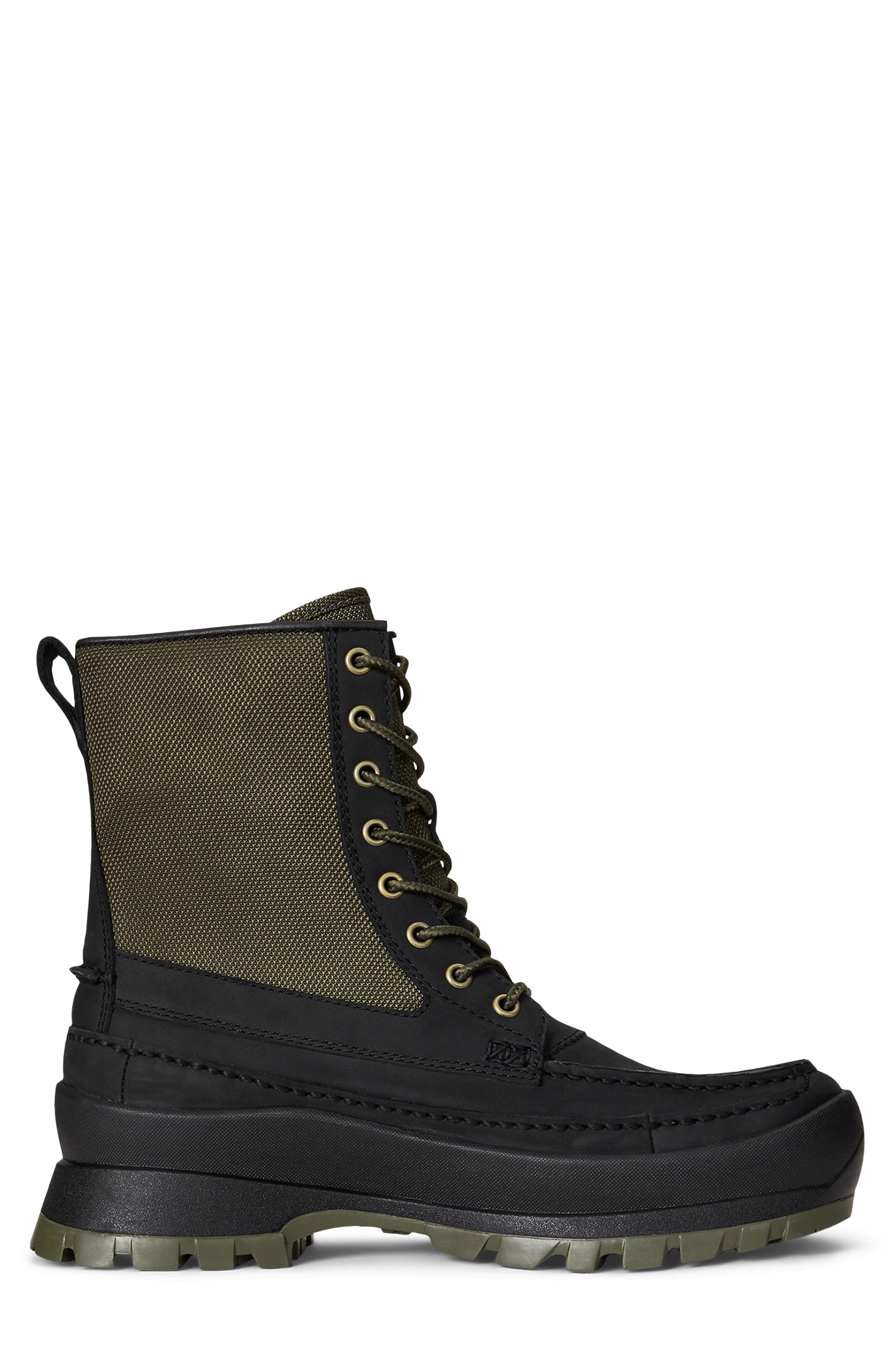 Polo Ralph Lauren Logan Lace-Up Boot, Alternate, color, Black/ Olive