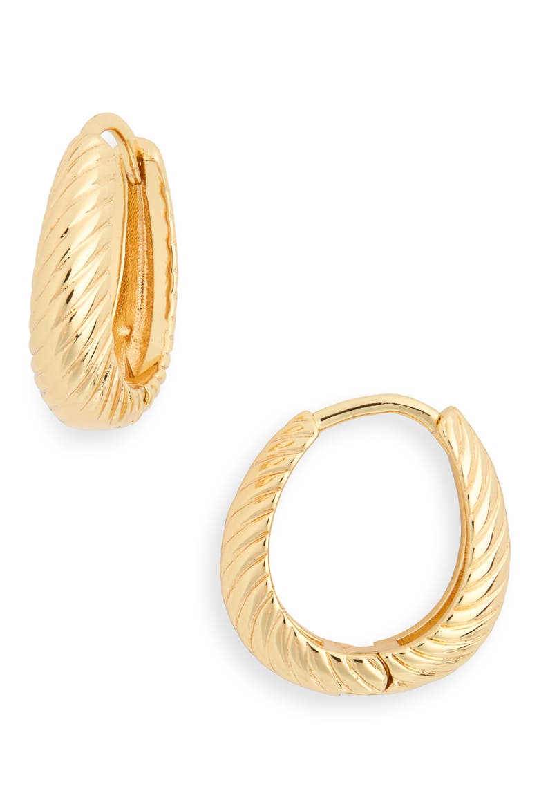 Fairley Oval Textured Huggie Hoop Earrings, Main, color, GOLD