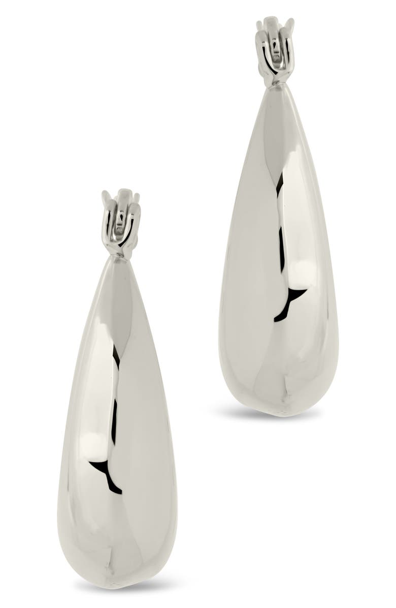 Sterling Forever Brooklyn Chunky Tube Hoop Earrings, Alternate, color, Silver