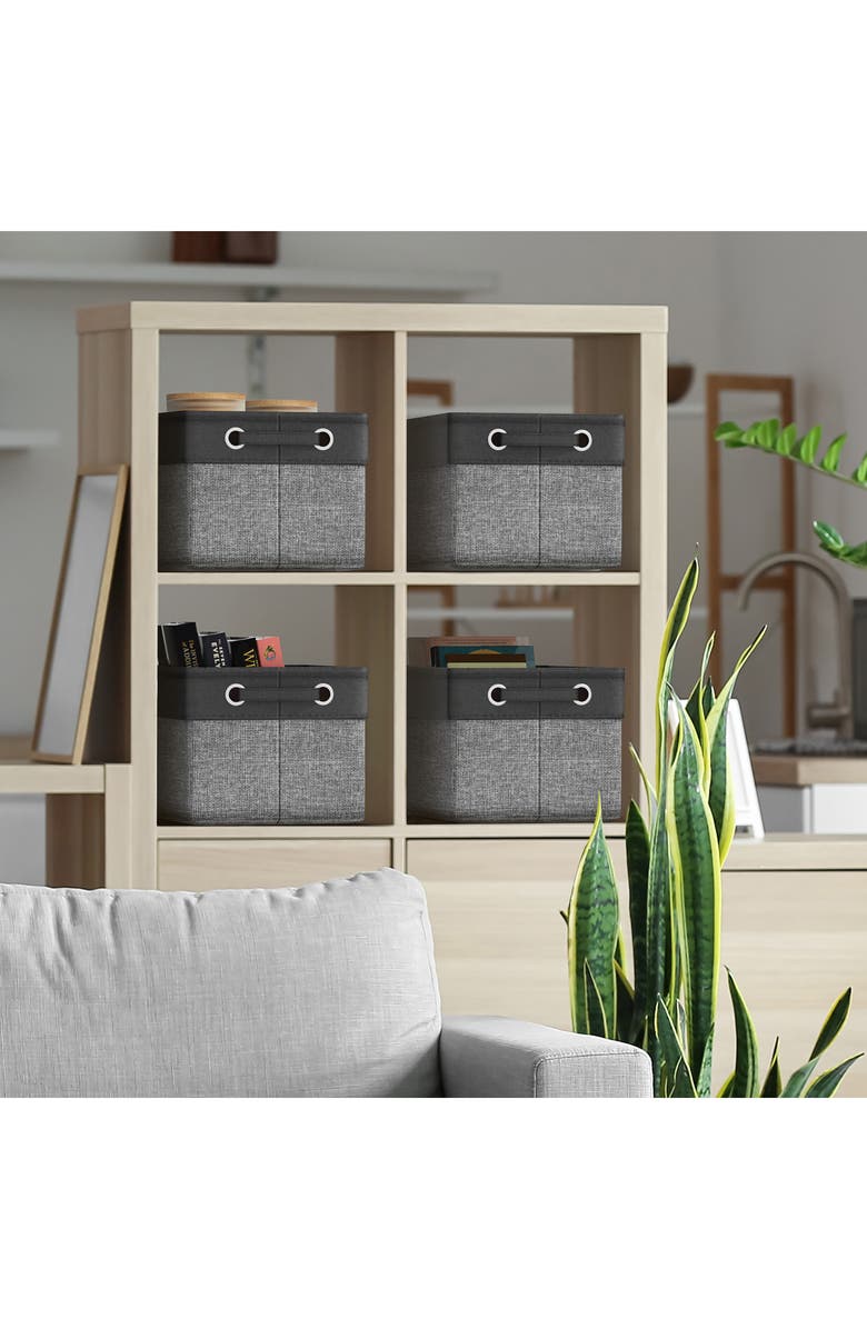 SORBUS 6-Pack Collapsible Fabric Storage Bins, Alternate, color, Black