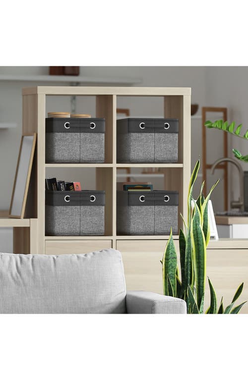 Sorbus 6 Pack Twill Rope Storage Bins For Shelves In Black