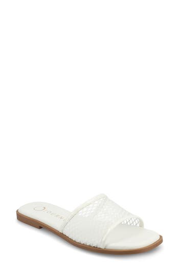Shop Journee Collection Breckley Flat Slide Sandal In White