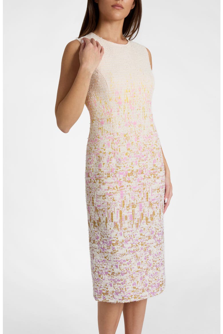 Britta Midi Sheath Dress in Ombré Jacquard, Alternate, color, Pearl