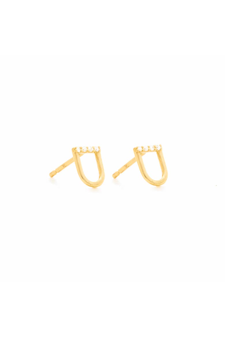 Edge Mini Link Stud Earring, Alternate, color, Gold