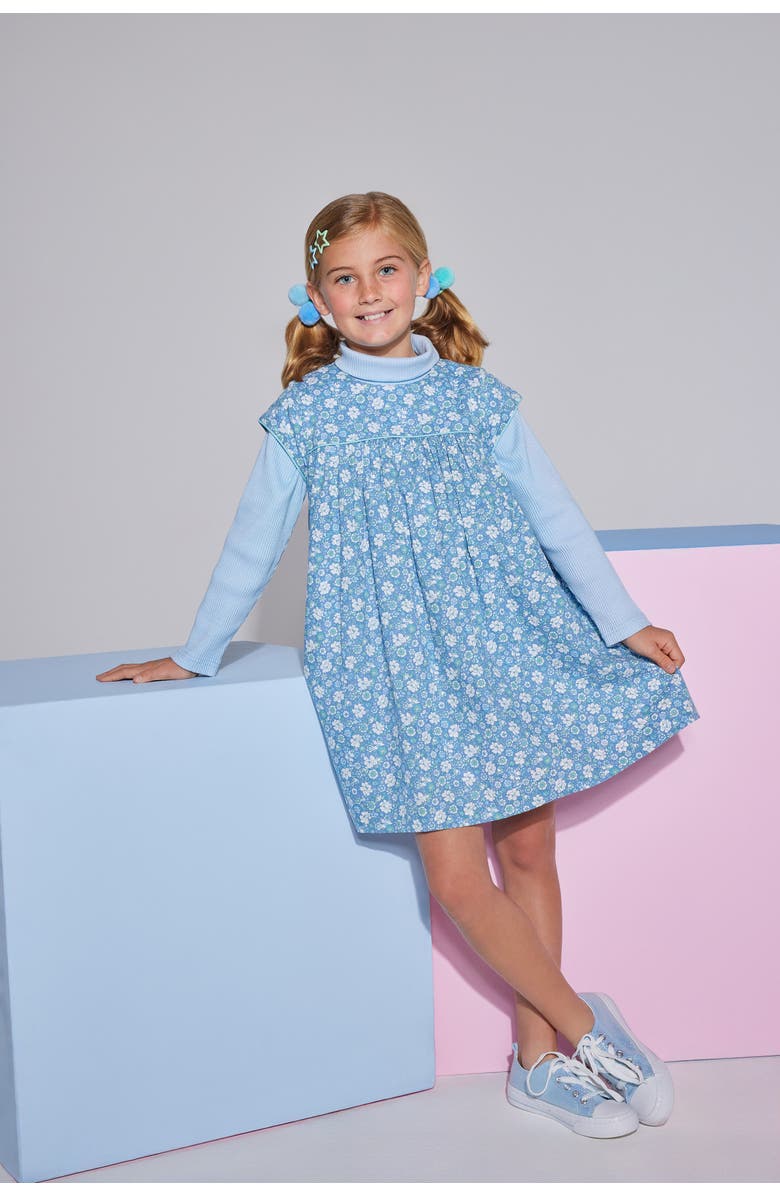 BISBY Kids' Cutout Dress, Alternate, color, Bedford Gardens Blue