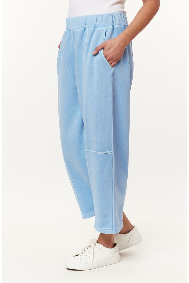 Raleigh Crop Barrel Leg Fleece Pants, Alternate, color, BLUE BELL