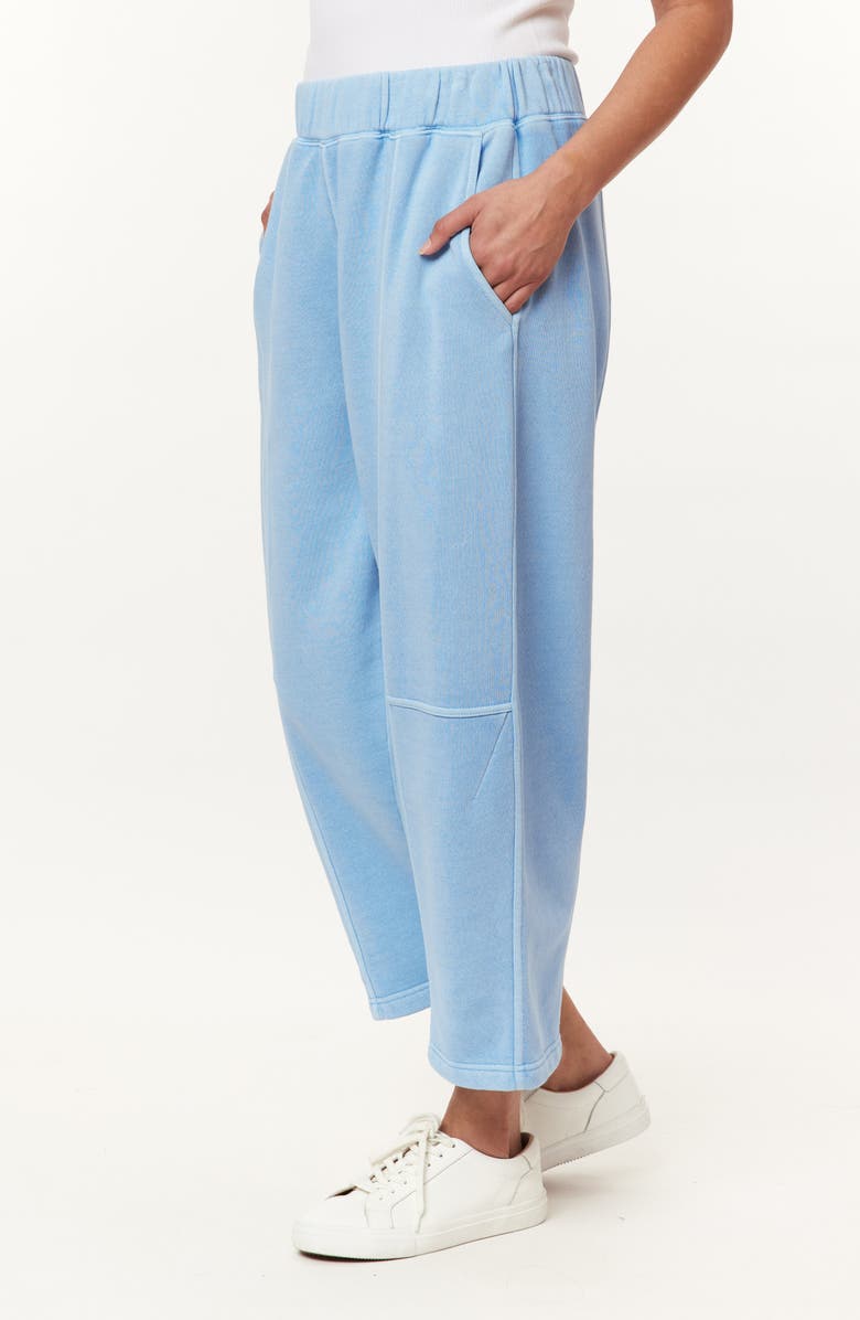 C & C California Raleigh Crop Barrel Leg Fleece Pants, Alternate, color, Blue Bell