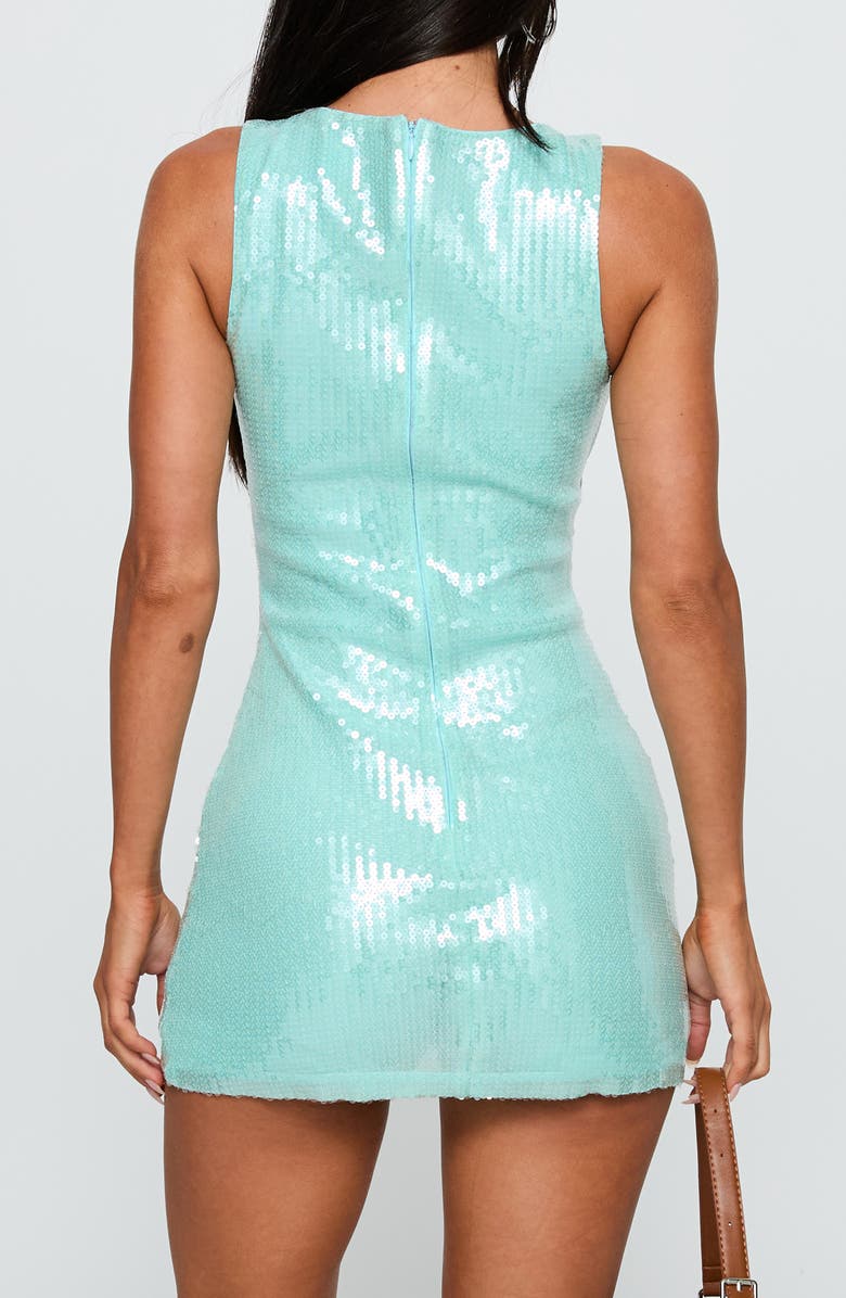 Princess Polly Tumiko Sequin Minidress, Alternate, color, Blue Sparkle