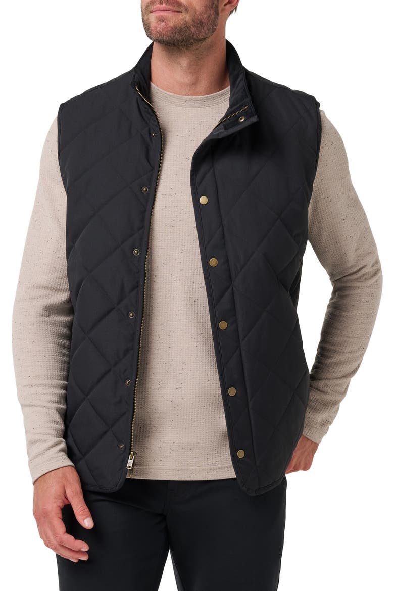 Highlander Quilted Vest, Main, color, BLACK