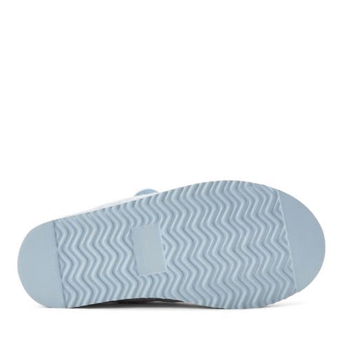 Dearfoams Fireside Greta Genuine Shearling Knit Clog Slipper In Blue