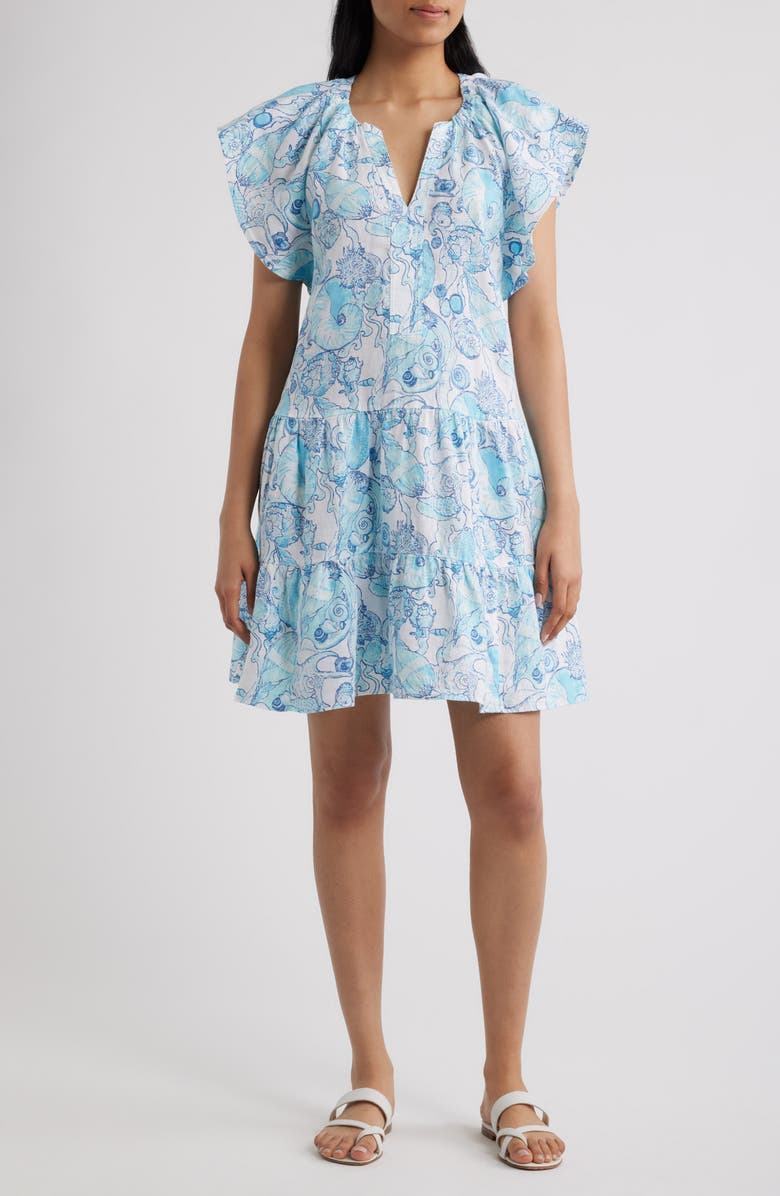 Lilly Pulitzer<sup>®</sup> Norella Linen Swing Dress, Main, color, Resort White Shell Shine