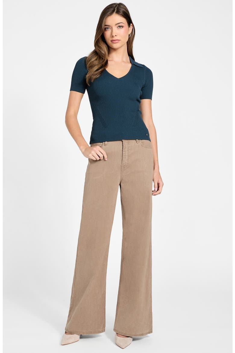 Stella Rib Polo Sweater, Alternate, color, MOONLIT NIGHT