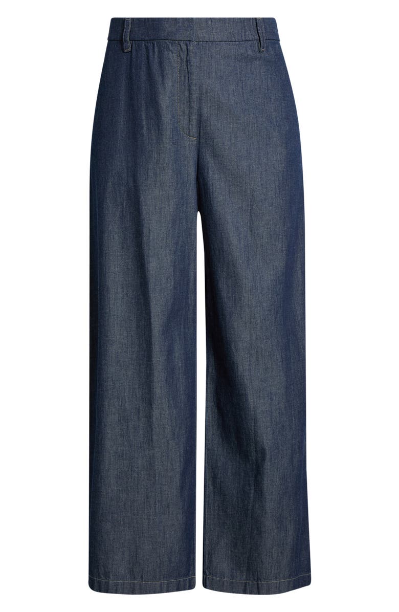 Eileen Fisher High Waist Organic Cotton Wide Leg Pants, Alternate, color, Dark Indigo